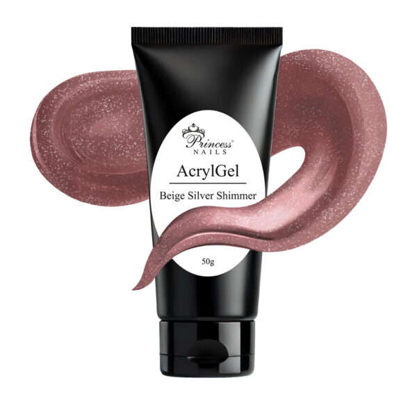 Acryl Gel Beige Silver Shimmer